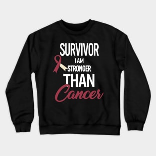 Throat Cancer Survivor I Am Stronger Than Cancer Oral Head Crewneck Sweatshirt
